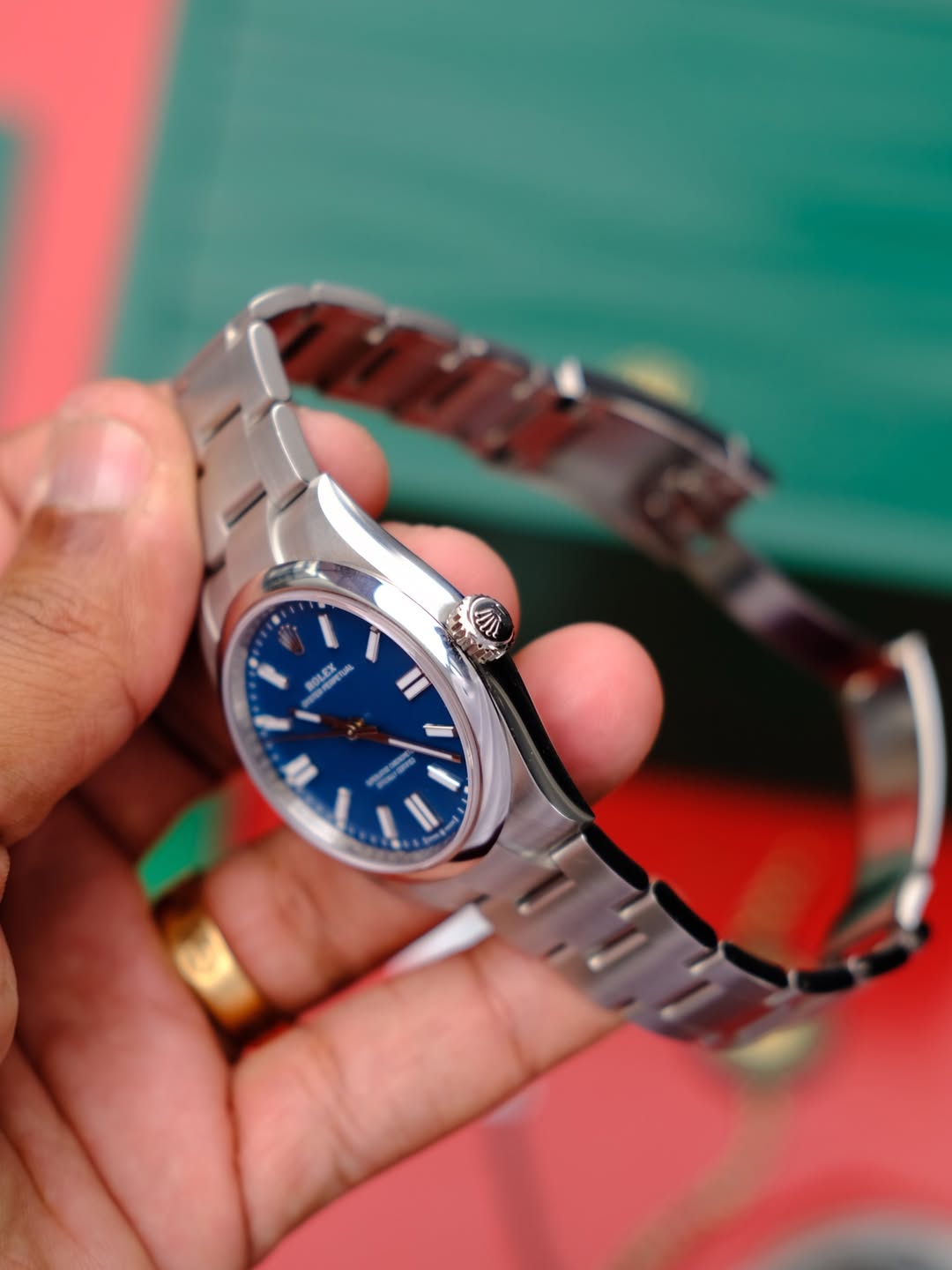 ROLEX OYSTER PERPETUAL MID BLUE